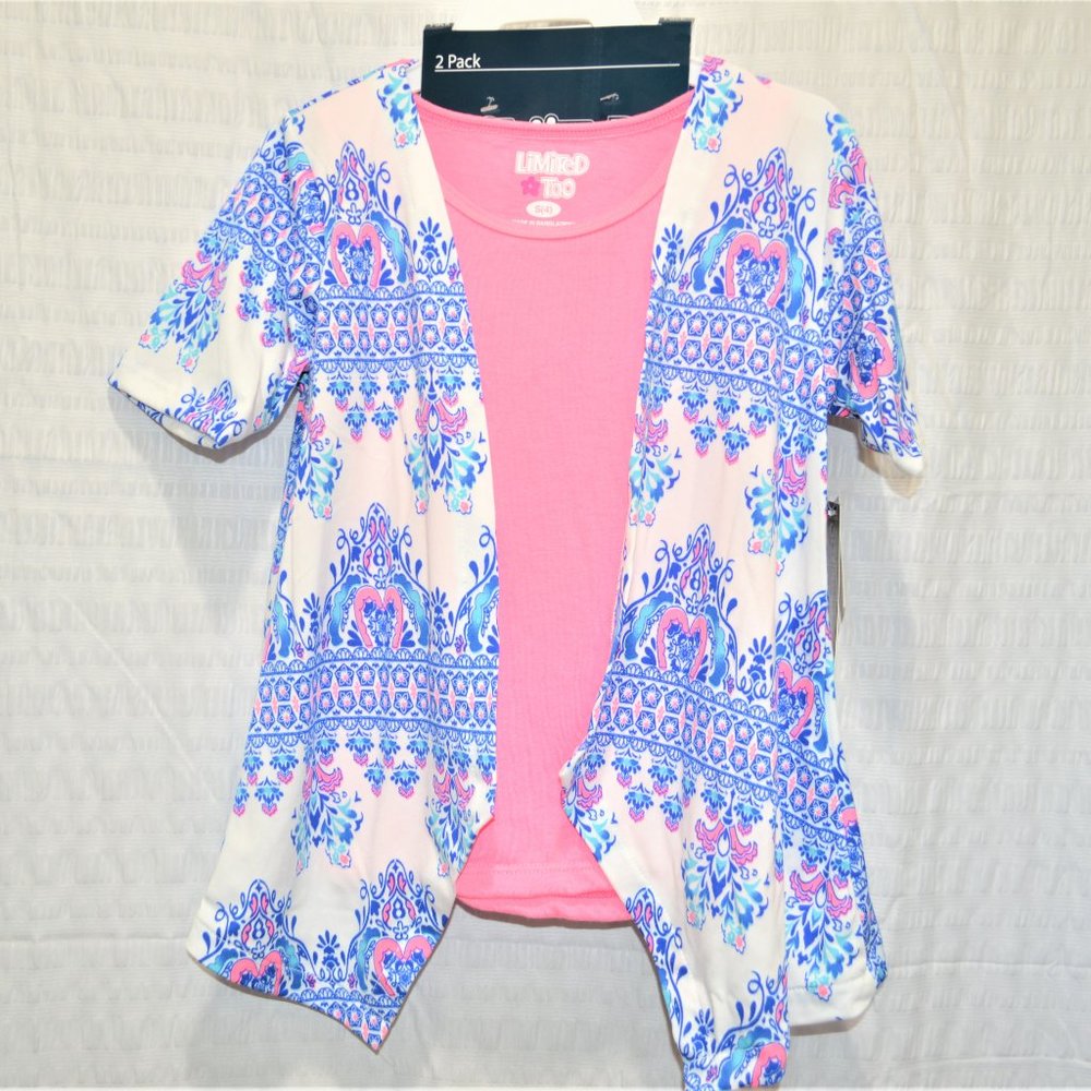 Girl's 2 Piece Cardigan and Shirt - 4 & 6X